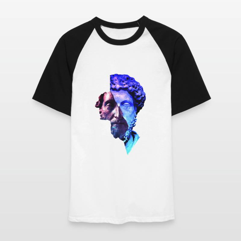 Stoicism Marcus Aurelius Purple Universe Artwork Men's Baseball T-Shirt