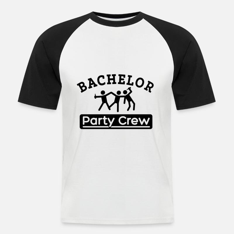 Junggesellenabschied Bachelor Party Crew - Männer Baseball-T-Shirt - Weiß/Schwarz