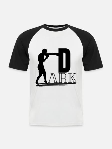 dark - Männer Baseball-T-Shirt - Weiß/Schwarz