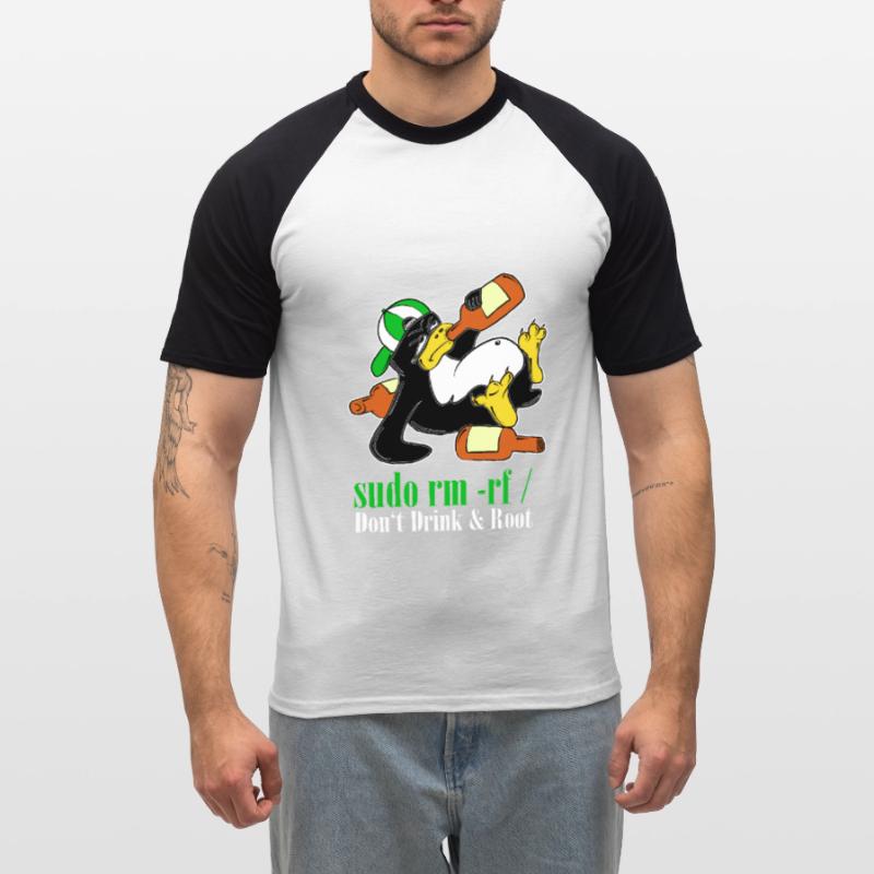Linux Penguin Sudo Admin Funny Computer Science PC Nerd Men's Baseball T-Shirt