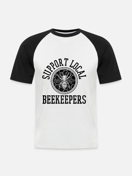 Imker - Männer Baseball-T-Shirt - Weiß/Schwarz