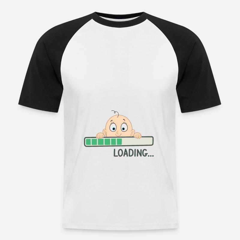 Loading Junge Schwangerschaft Werdende Mutter - Männer Baseball-T-Shirt - Weiß/Schwarz