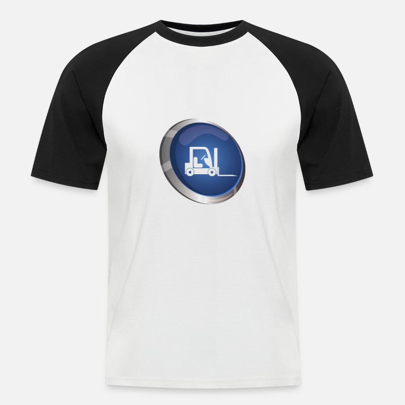 Gabelstaplerfahrer Gabelstaplerin Gabelstapler - Männer Baseball-T-Shirt - Weiß/Schwarz