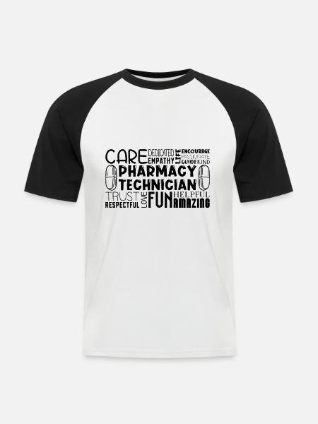 Apothekentechniker Techniker Coole Geschenkidee - Männer Baseball-T-Shirt - Weiß/Schwarz