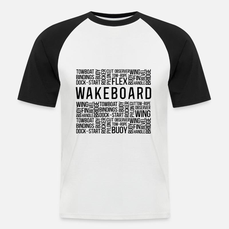 Wakeboard Wakeboarder Wakeboarding Geschenkidee - Männer Baseball-T-Shirt - Weiß/Schwarz