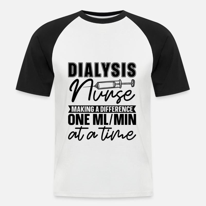 Dialyse Dialysetechniker Nephrologie Geschenkidee - Männer Baseball-T-Shirt - Weiß/Schwarz