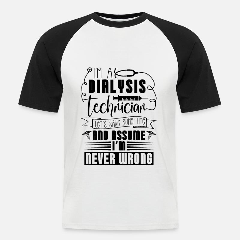 Dialyse Nephrologie Dialysetechniker Geschenkidee - Männer Baseball-T-Shirt - Weiß/Schwarz