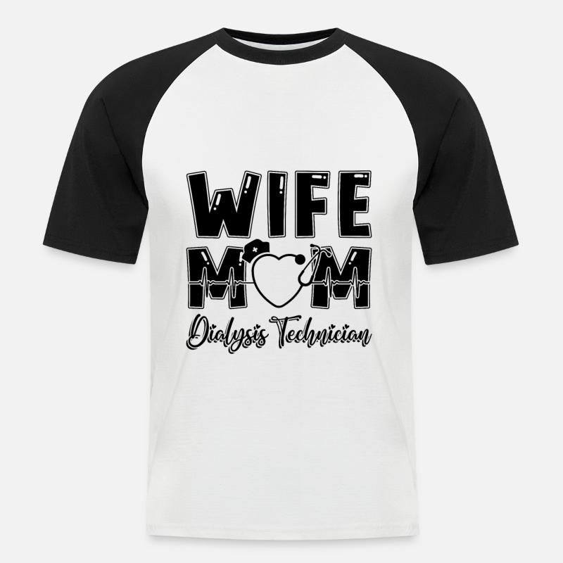 Dialysetechniker Nephrologie Dialyse Geschenkidee - Männer Baseball-T-Shirt - Weiß/Schwarz