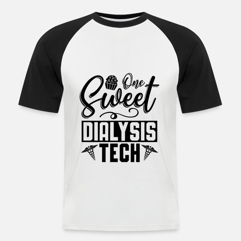 Dialyse Nephrologie Dialysetechniker Geschenkidee - Männer Baseball-T-Shirt - Weiß/Schwarz