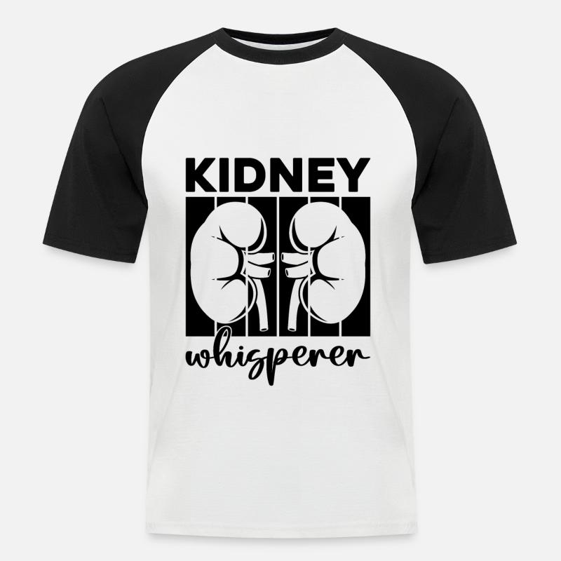 Dialysetechniker Nephrologie Dialyse Geschenkidee - Männer Baseball-T-Shirt - Weiß/Schwarz