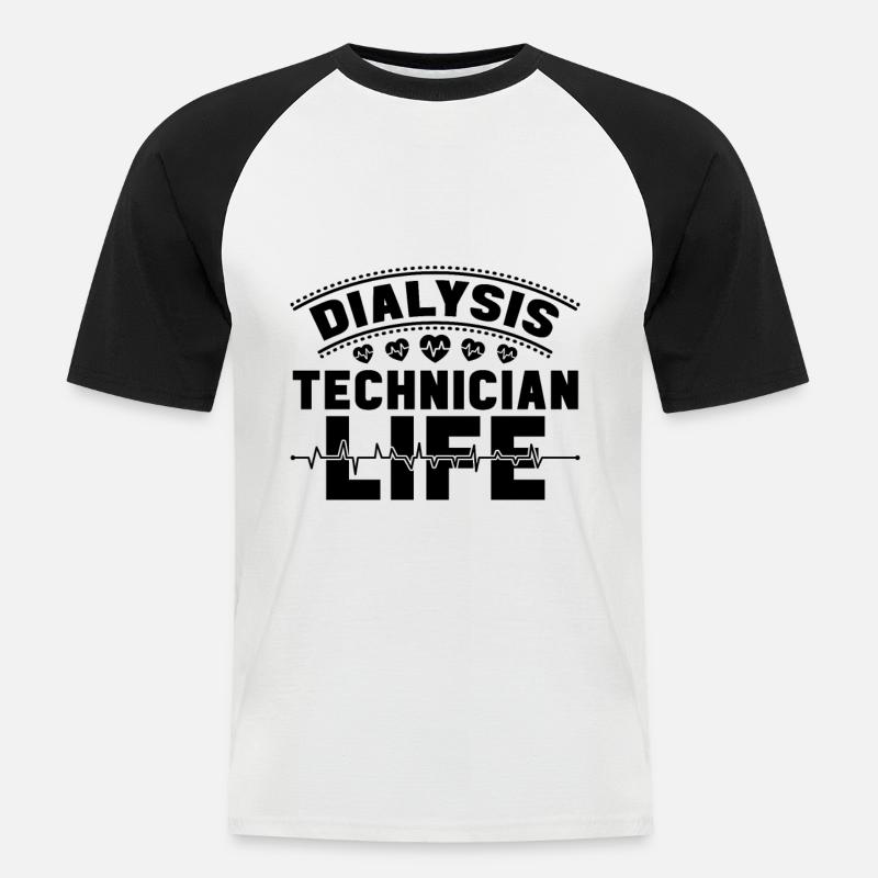 Nephrologie Dialyse Dialysetechniker Geschenkidee - Männer Baseball-T-Shirt - Weiß/Schwarz