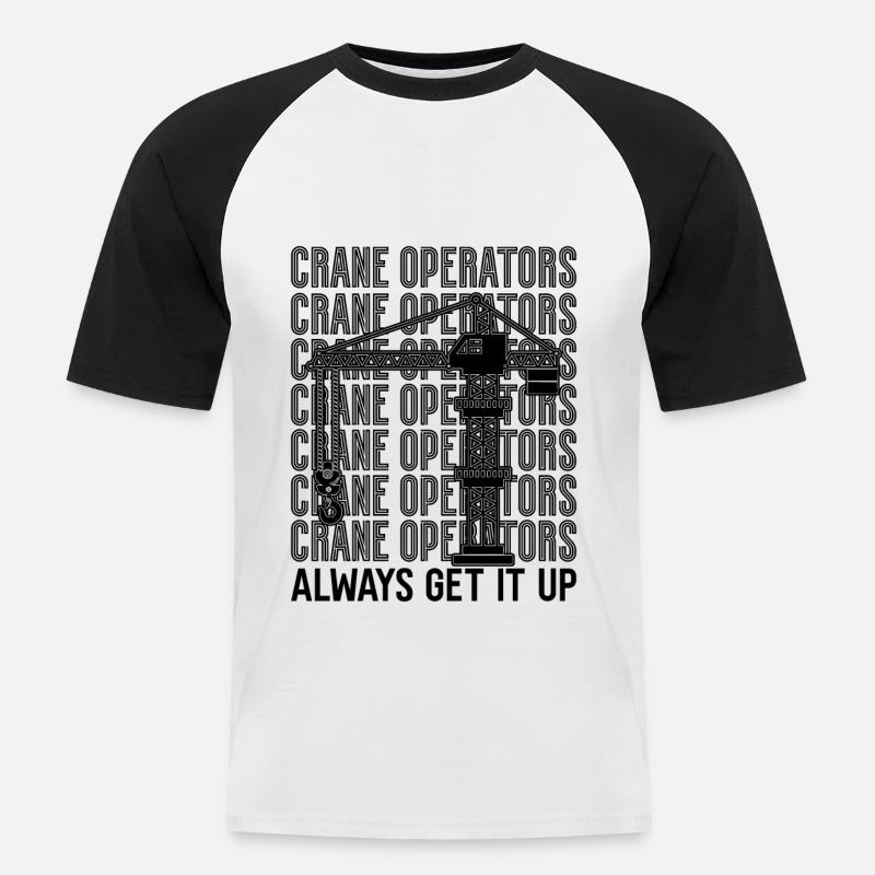 Bauarbeiter Kranfahrer Kranführer Geschenkidee - Männer Baseball-T-Shirt - Weiß/Schwarz