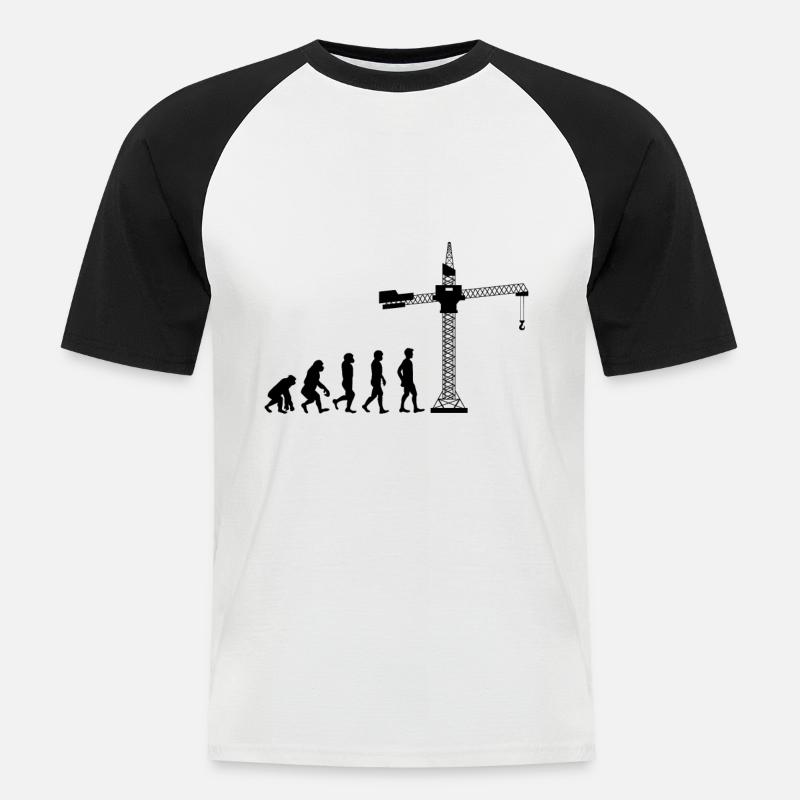 Bauarbeiter Bau Kranführer Kranfahrer Geschenkidee - Männer Baseball-T-Shirt - Weiß/Schwarz