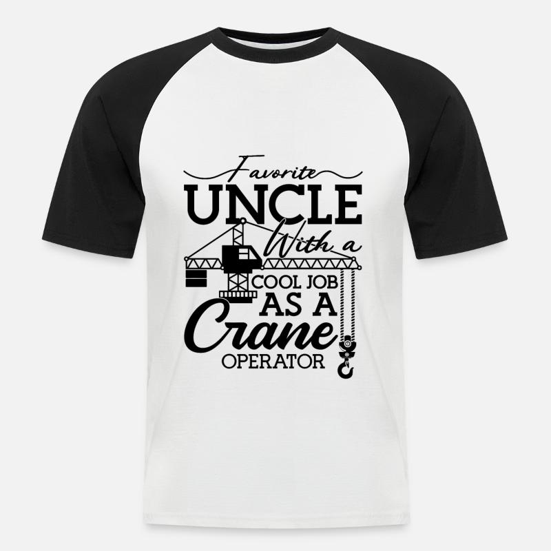 Kranführer Bauarbeiter Kran Arbeit Geschenkidee - Männer Baseball-T-Shirt - Weiß/Schwarz