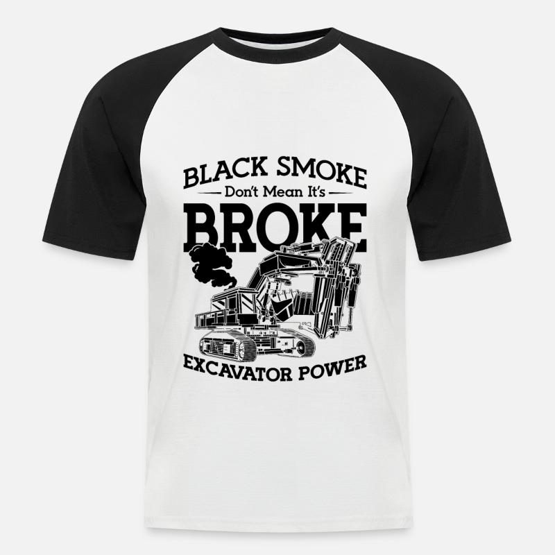 Baggerfahrer Bauarbeiter Bagger Geschenkidee - Männer Baseball-T-Shirt - Weiß/Schwarz