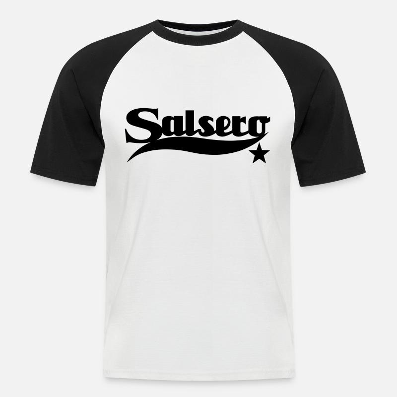 Salsero Men Salsa Dancer - Männer Baseball-T-Shirt - Weiß/Schwarz