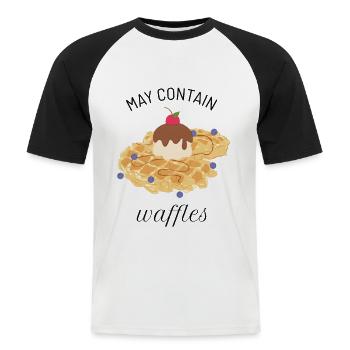 gaufres - T-shirt baseball manches courtes Homme - blanc/noir - Devant - Nik (191cm)