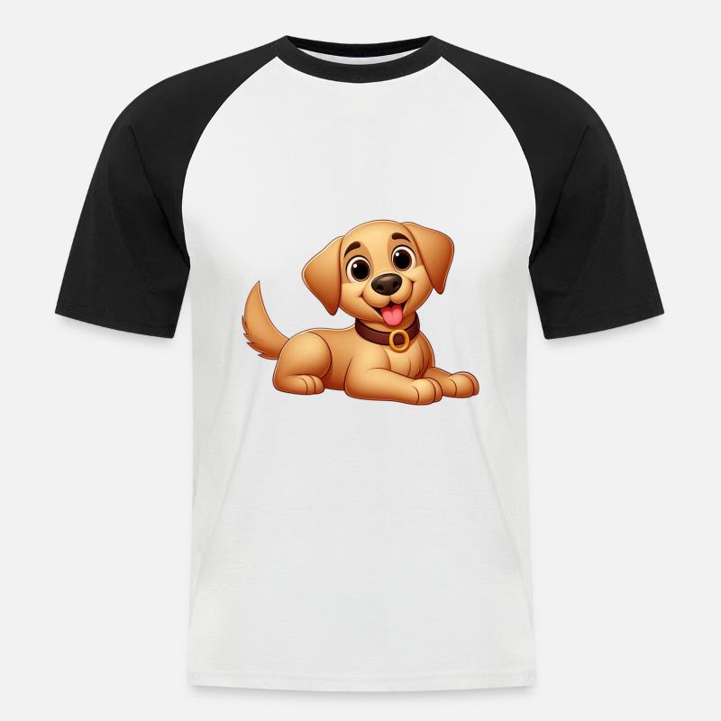 Labrador 10 - Männer Baseball-T-Shirt - Weiß/Schwarz