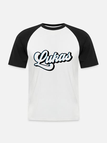 Luke | Farger utskiftbare - Kortermet baseball skjorte for menn - hvit/svart
