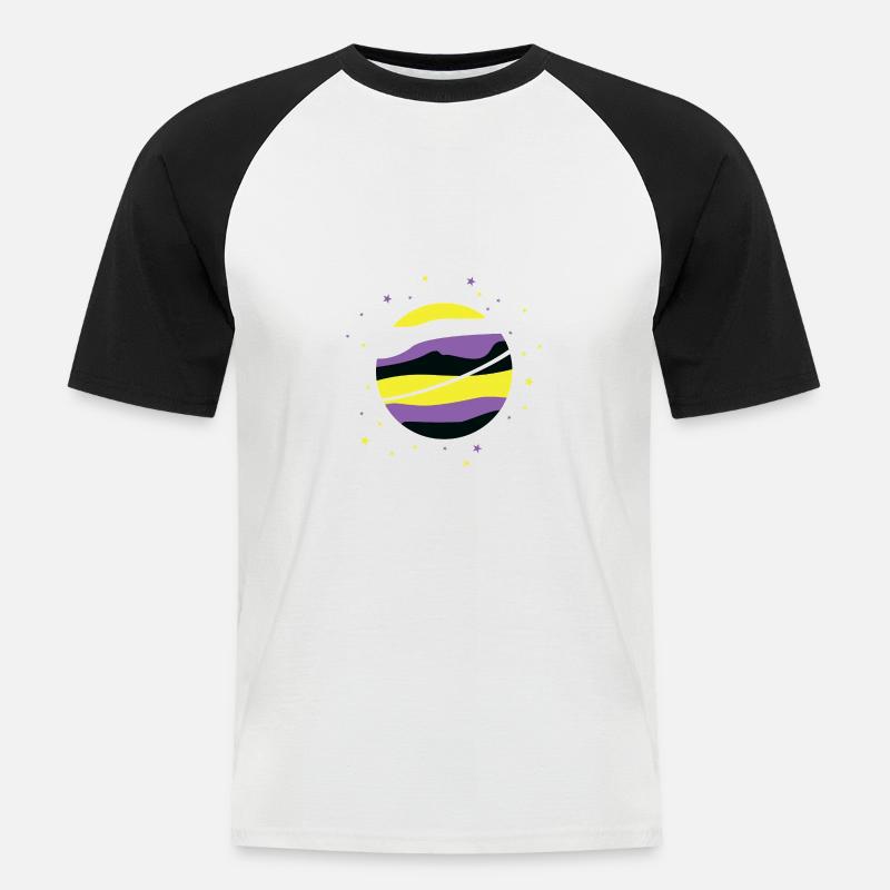 Nonbinary Planet Nonbinary Pride - Men's Baseball T-Shirt - white/black