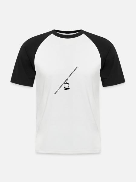 Skilift Ski Winter - Männer Baseball-T-Shirt - Weiß/Schwarz