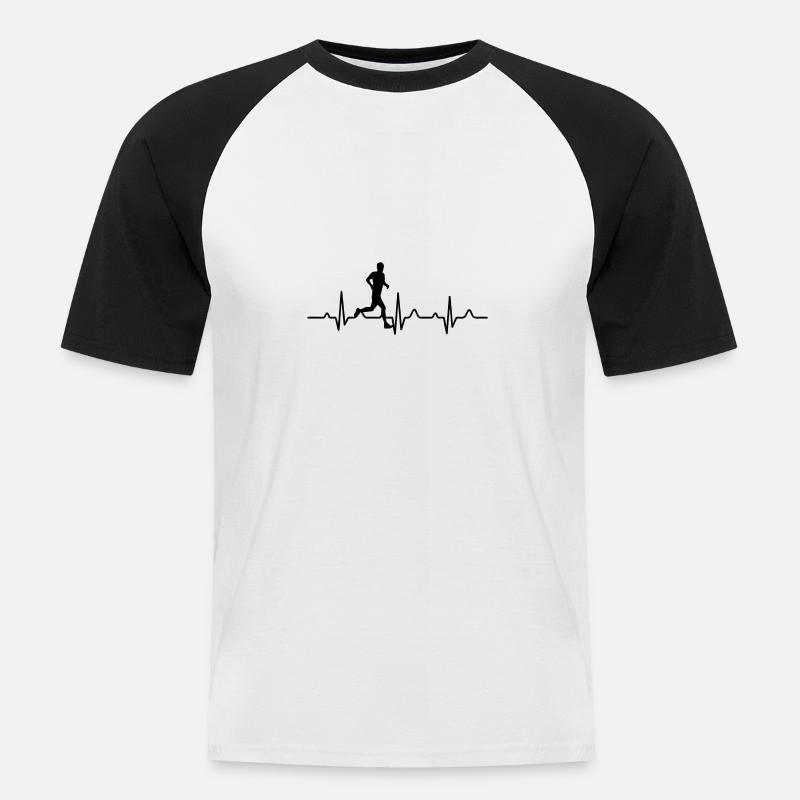 Marathon - Männer Baseball-T-Shirt - Weiß/Schwarz