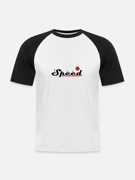 Speed lettering - Speed 55 - Men's Baseball T-Shirt - white/black