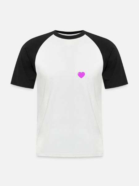 Elite Herz - Männer Baseball-T-Shirt - Weiß/Schwarz