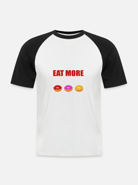 Loch Lebensmittel Naschkatze Gift - Männer Baseball-T-Shirt - Weiß/Schwarz