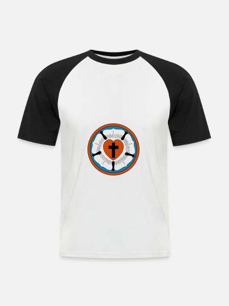 Luther rose - Men's Baseball T-Shirt - white/black