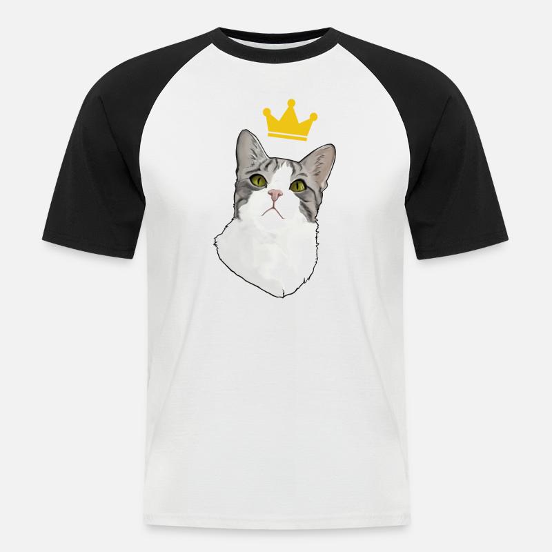 King Mörf - Männer Baseball-T-Shirt - Weiß/Schwarz