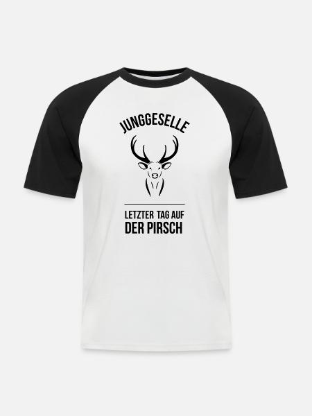 Der Junggeselle - Männer Baseball-T-Shirt - Weiß/Schwarz