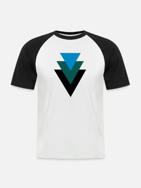 drei dreiecke kleiner wer - Men's Baseball T-Shirt - white/black
