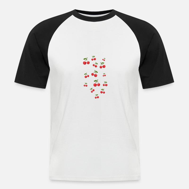 Cherry rain - Men's Baseball T-Shirt - white/black