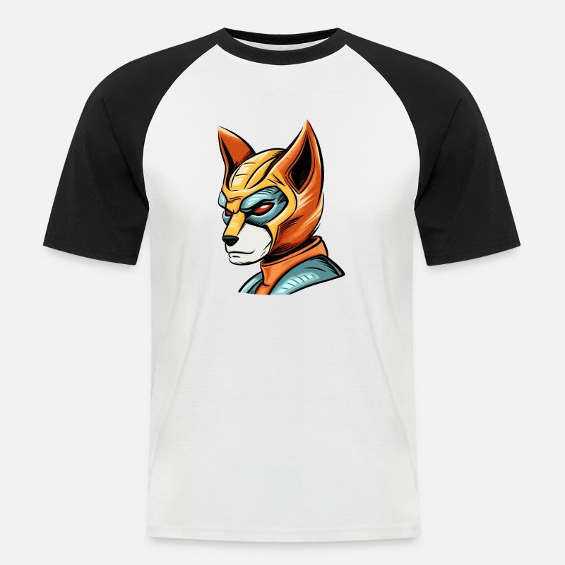Superfuchs - Männer Baseball-T-Shirt - Weiß/Schwarz