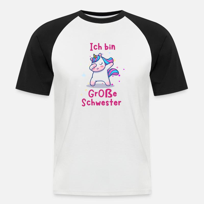 große Schwester - Männer Baseball-T-Shirt - Weiß/Schwarz