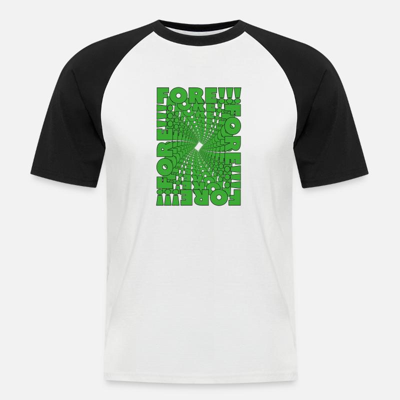 Fore! Golfen mit Stil - Männer Baseball-T-Shirt - Weiß/Schwarz