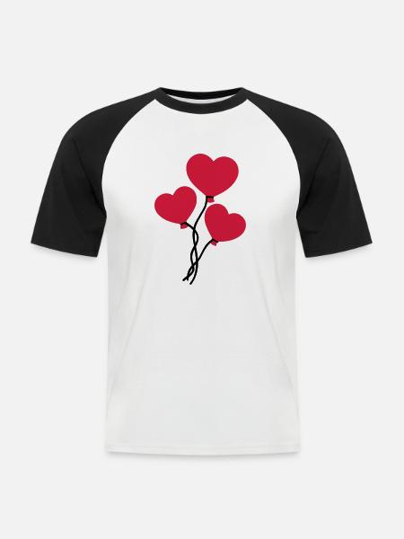 Balloon - Men's Baseball T-Shirt - white/black