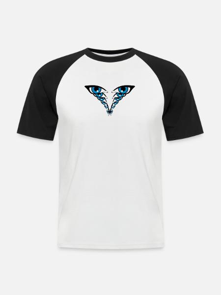 eye effect - Men's Baseball T-Shirt - white/black