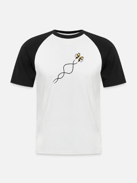 Bees - T-shirt baseball manches courtes Homme - blanc/noir
