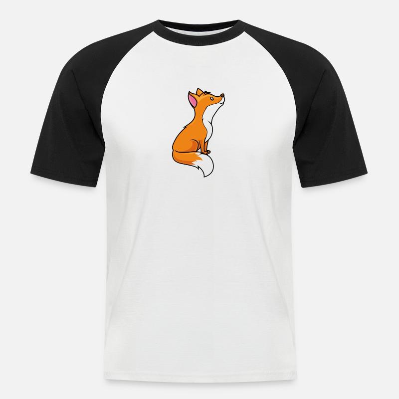 fox comic - Men's Baseball T-Shirt - white/black