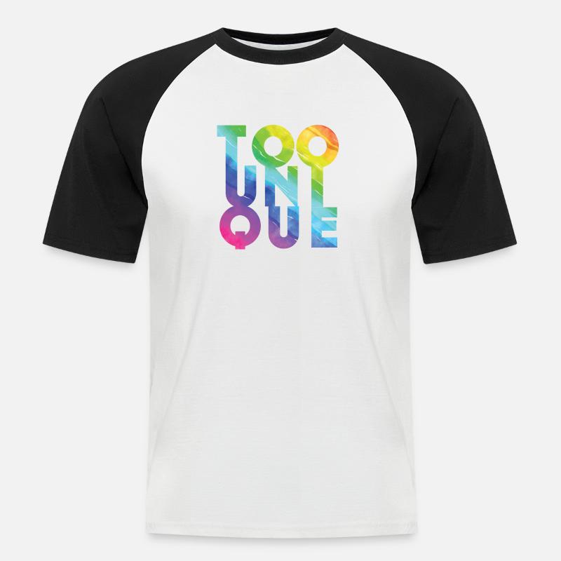 Zu einzigartig - Männer Baseball-T-Shirt - Weiß/Schwarz