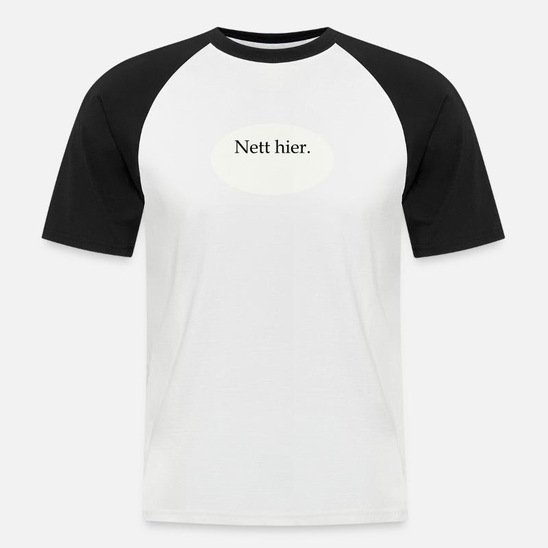 Nice Here Blank Template - Men's Baseball T-Shirt - white/black