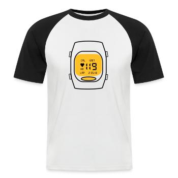Pulsuhr - Männer Baseball-T-Shirt - Weiß/Schwarz - Vorne - Nik (191cm)