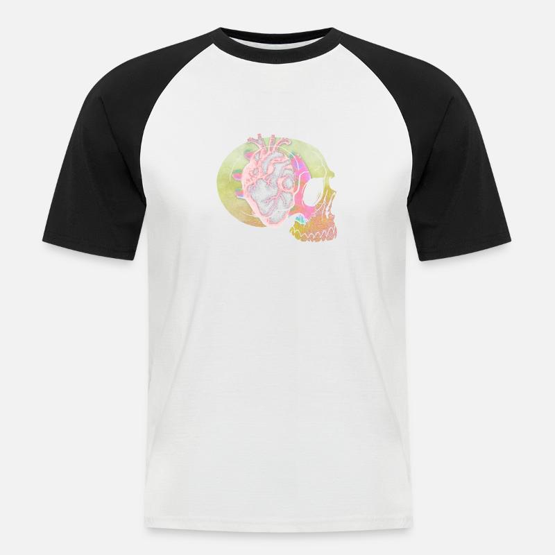 Headbleed - Männer Baseball-T-Shirt - Weiß/Schwarz