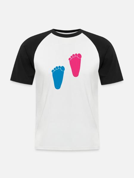 Kleines Mädchen, garcon1 - Männer Baseball-T-Shirt - Weiß/Schwarz