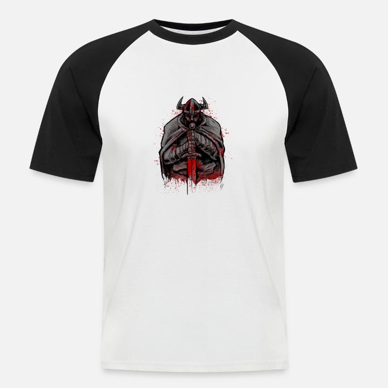 Vikinger Walhalla Odin Wikinger Geschenk - Männer Baseball-T-Shirt - Weiß/Schwarz
