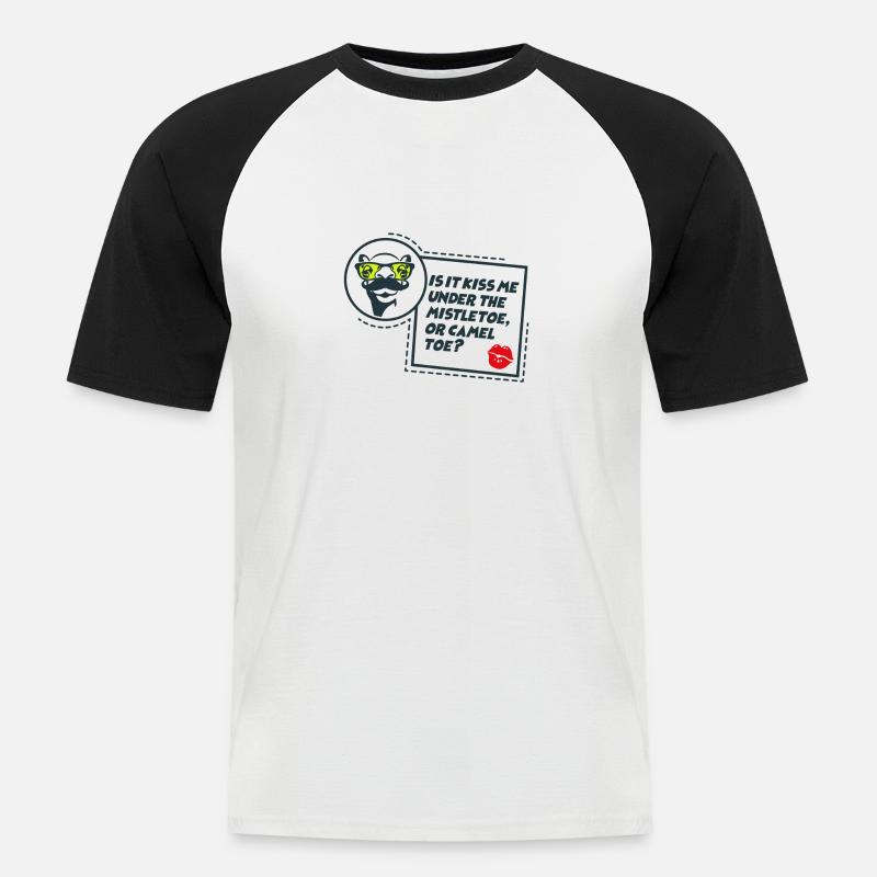 F011A023453F8149A777D96AEDD07C146AD9BC445A8B49FF0 - Männer Baseball-T-Shirt - Weiß/Schwarz