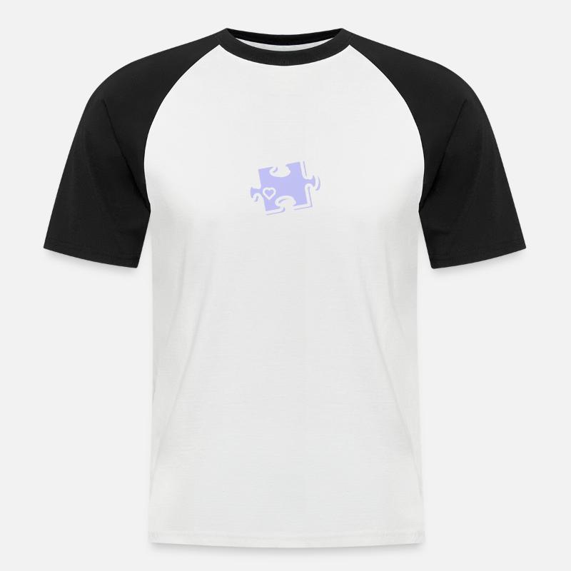DIFFERENT - NOT LESS! AUTISMUS - Männer Baseball-T-Shirt - Weiß/Schwarz