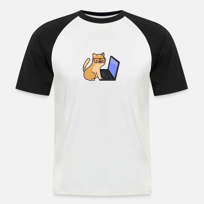Nerdicat Informatiker Programmieren Nerd Coding - Männer Baseball-T-Shirt - Weiß/Schwarz